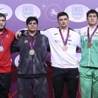 Podium 130kg GR - Gold: Saba Chilashvili (GEO), Silver: Cemal Yusuf Bakir (TUR), Bronze: Marko Milanovic (CRO), Alan Konstantinovich Dzabiev (BUL)